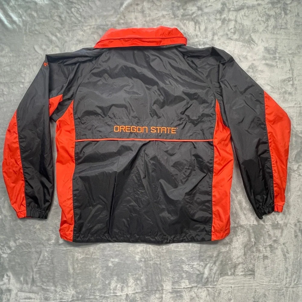 Columbia Oregon State Beavers Packable Raincoat Mens Black Orange Good Hooded L - Picture 3 of 16